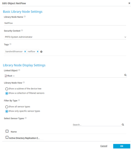 Edit Library Node Display Settings