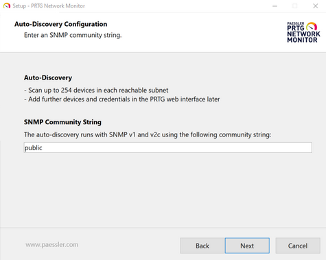 Setup Dialog: Auto-Discovery Configuration