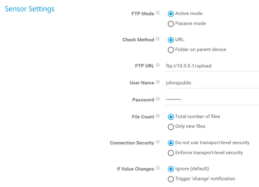 Sensor Settings