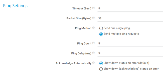 Ping Settings