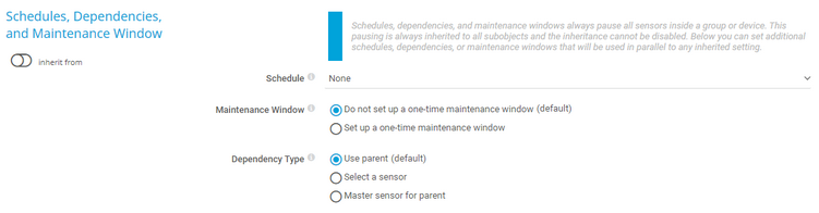 Schedules, Dependencies, and Maintenance Window